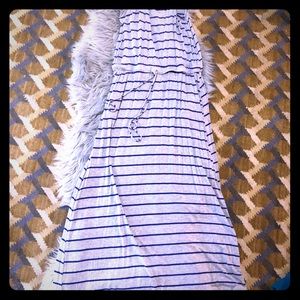 Blue and Gray stripped maxi dress